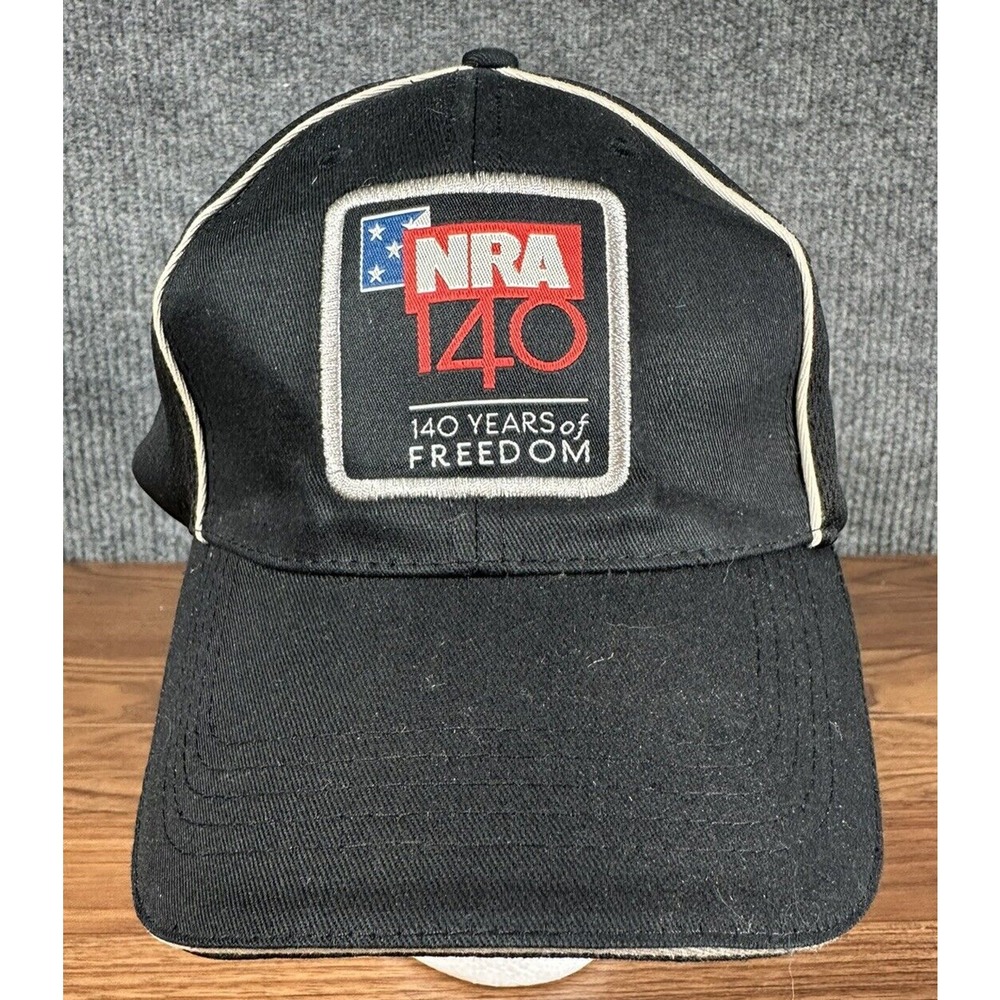 NRA 140 Years of Freedom Baseball Hat Cap Hit Wear Black Adjustable Mens